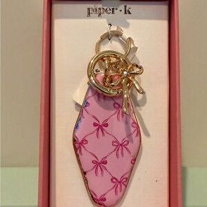 Cute Piper K Pink Bow Keychain- NWT